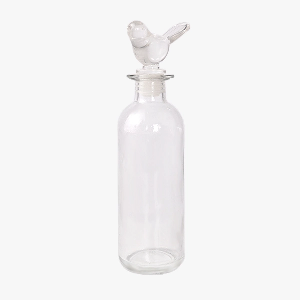 Whiskey Bottle with Bird-Shapped Stopper