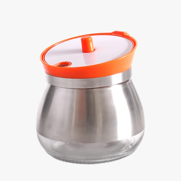 Glass Spice Jar with Stainless Steel Cover