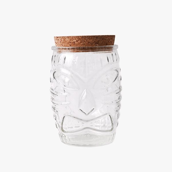 Amy Sun 15oz grimace large capacity sealed glass high quality food mason jar with cork lid
