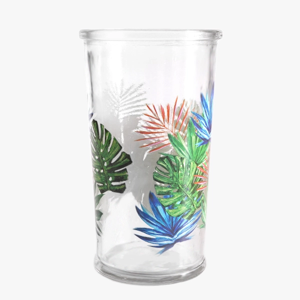 Glass Juice Cups with Straw and Lids