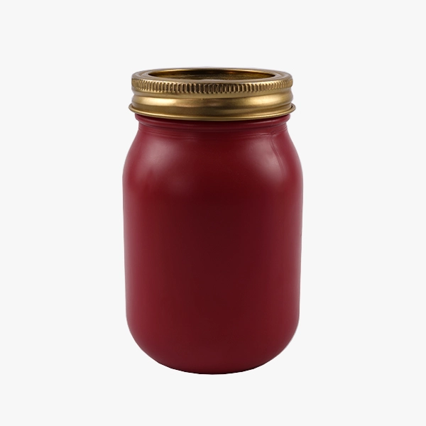 red mason jar