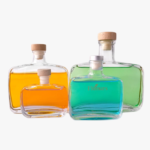 glass liquor bottle with cork