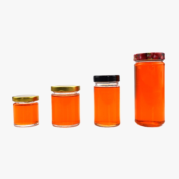 round glass honey jars