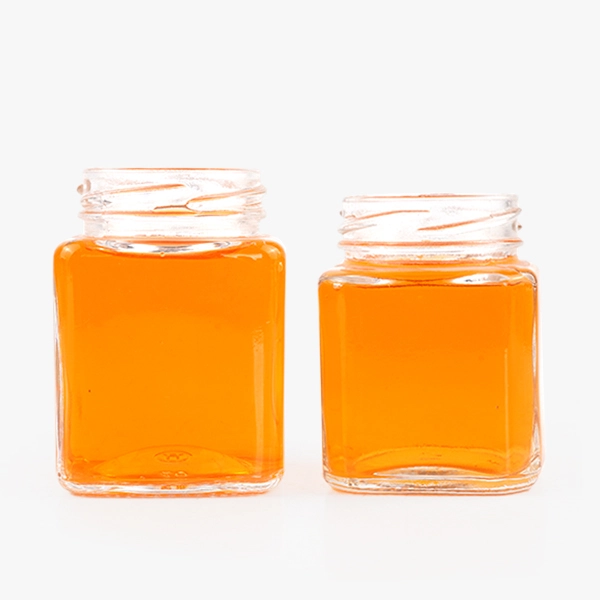 glass square honey jars