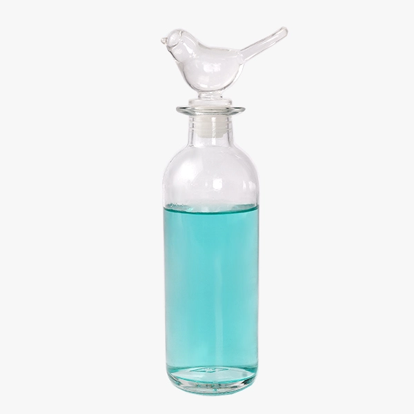 Whiskey Bottle with Bird-Shapped Stopper