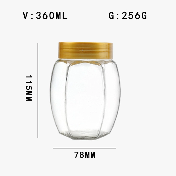 12 oz hexagonal honey jar