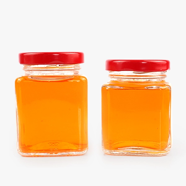 glass square honey jars
