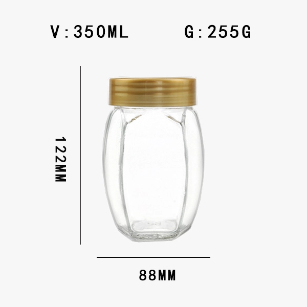 12 oz hexagonal honey jar