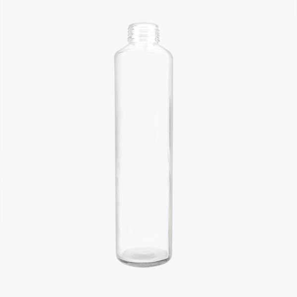 Cylindrical Glass Water Bottle