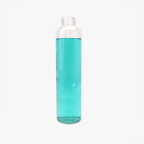 Cylindrical Glass Water Bottle