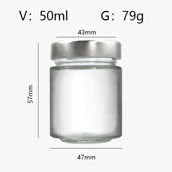 2 oz straight sided glass jars with metal lid