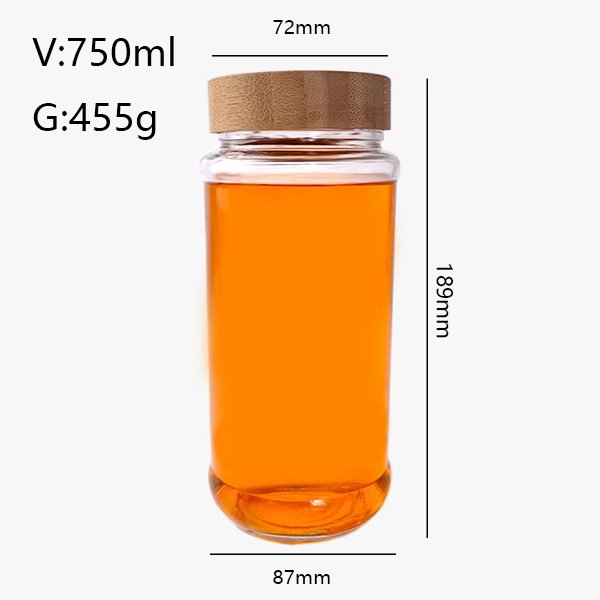 glass spice jars with bamboo lids wholesale 25oz
