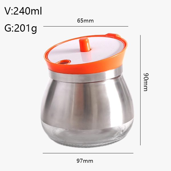 Glass Spice Jar with Stainless Steel Cover