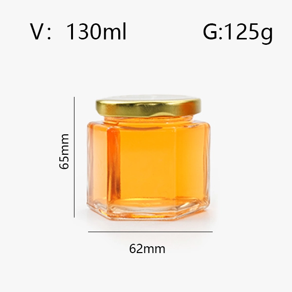 Hexagon Preserving 130ml Honey Glass Jar