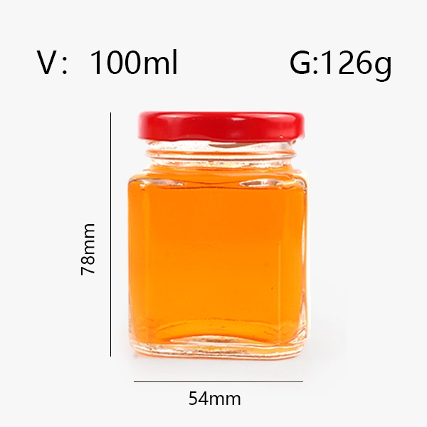 glass square honey jar