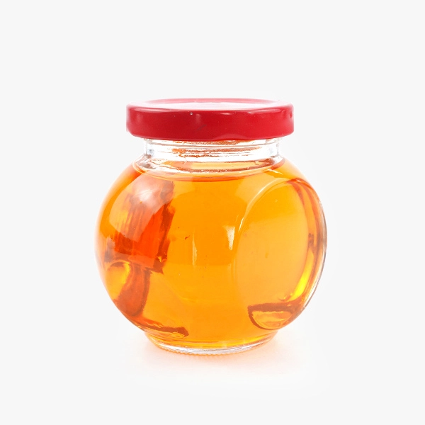 flat round glass honey jar (14)