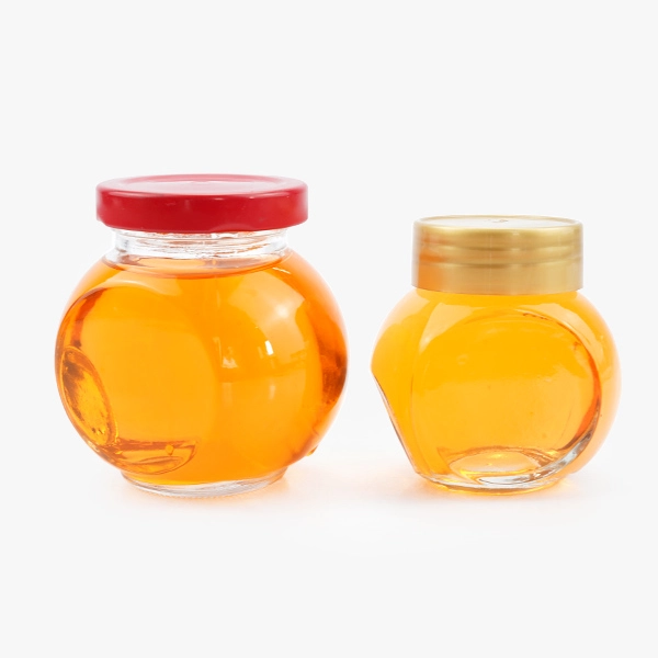 flat round glass honey jar (15)