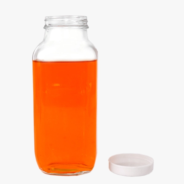 900ml refillable clear glass milk bottles with plastic lid