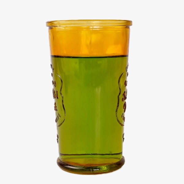 Unique amber 400ml glass juice cup for sale