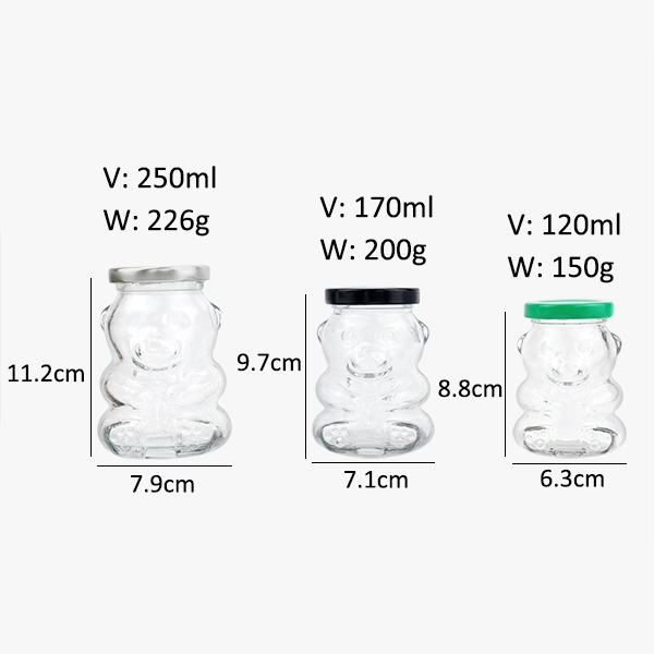Glass Honey Bear Jars