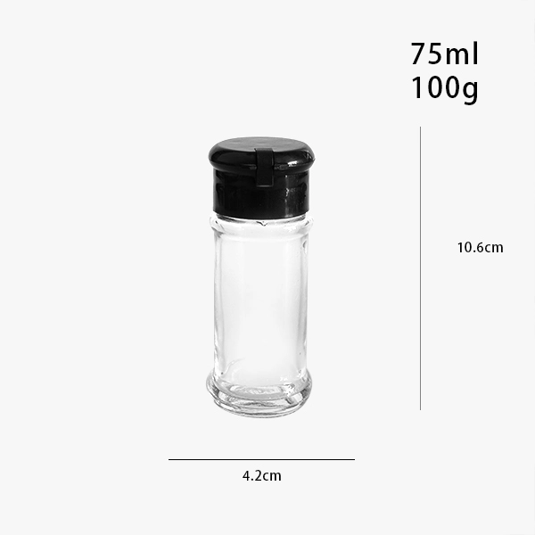 glass salt and pepper shakers with plastic top 75ml
