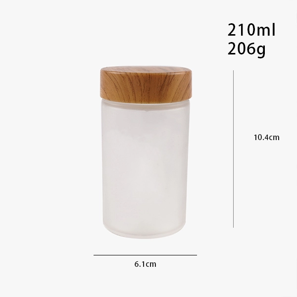 Frosted Glass Jars with Bamboo Lids Wholesale