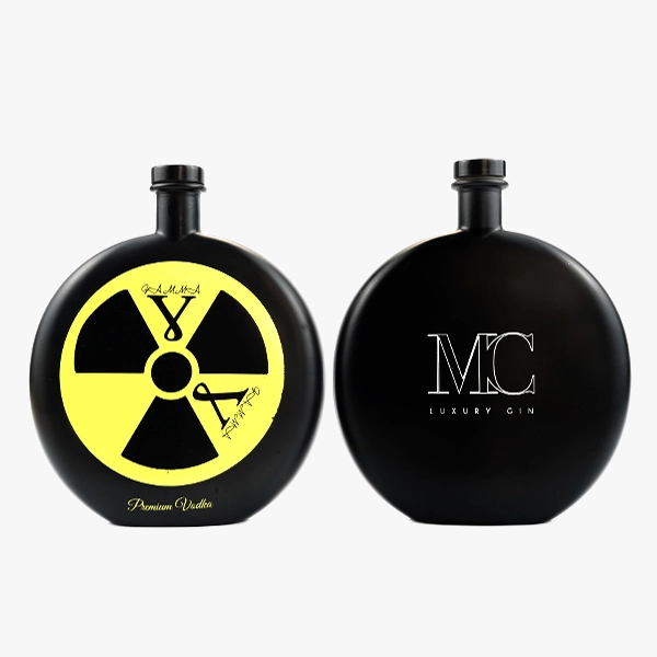 Flat Round Liquor Bottles