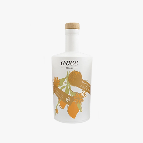 White Color Round Glass Liquor Bottle