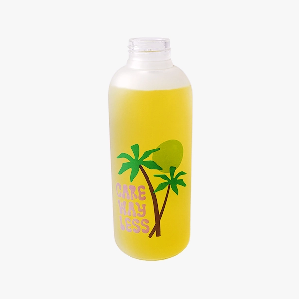 Glass Juice Bottle With Straw