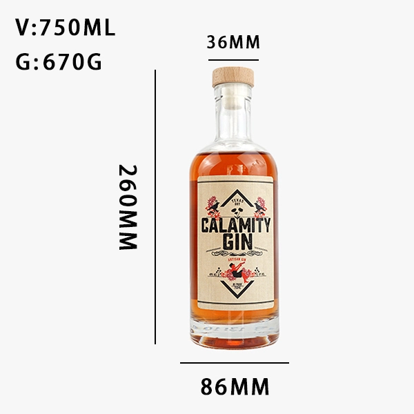 750ml gin bottle