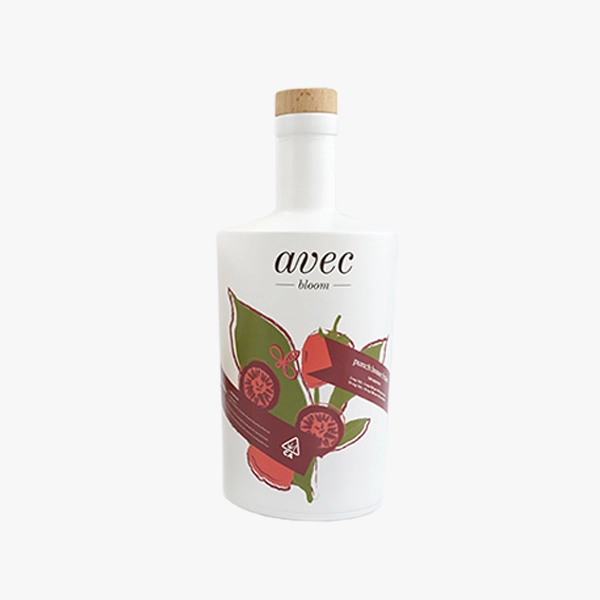 White Color Round Glass Liquor Bottle