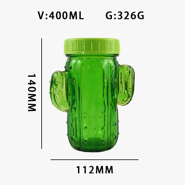 cactus glass mason jar
