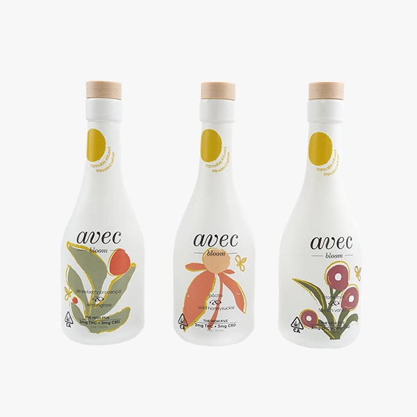 White Color Round Glass Liquor Bottle