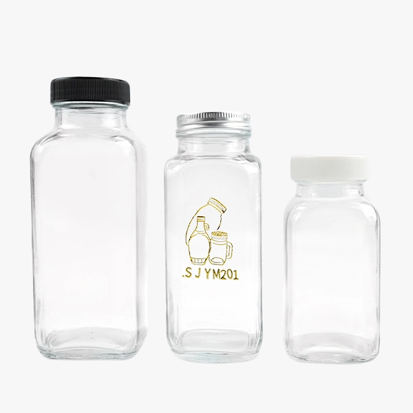 Square Glass Juice Bottles