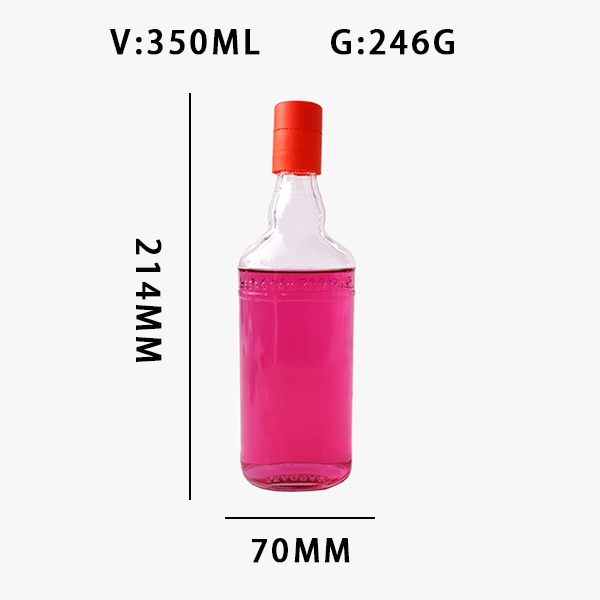 350ml Tequila Glass Bottle with Plastic Lid