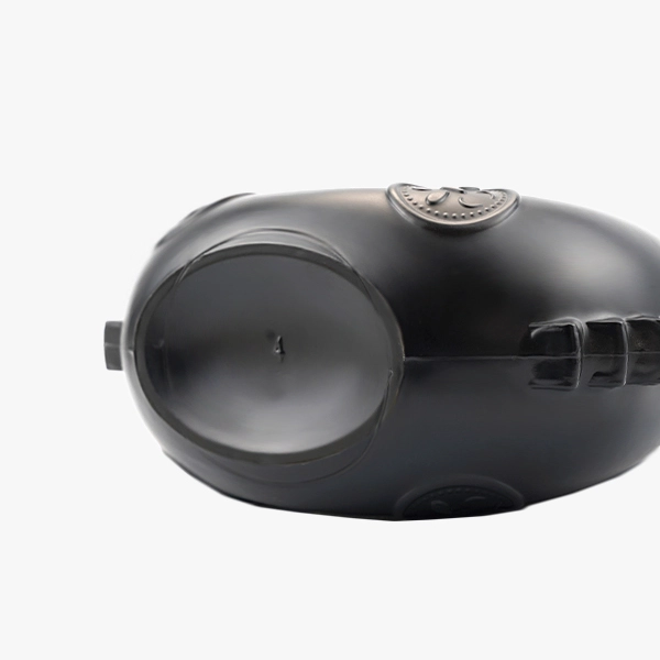 Black Flat Fluted Brandy Bottle 550ml