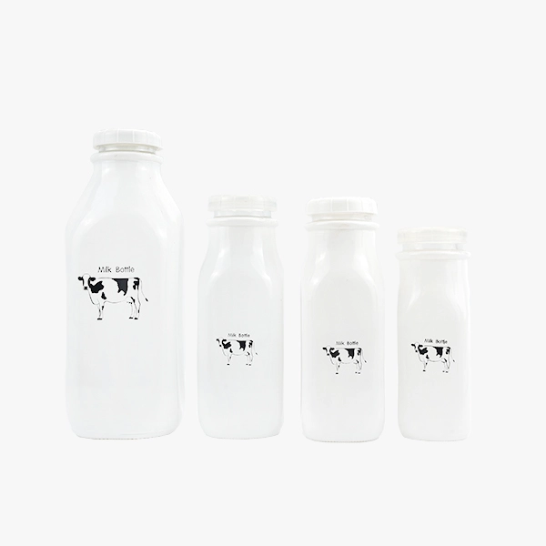 wholesale glass milk bottle with lids 7.5oz 13oz 9oz 30oz