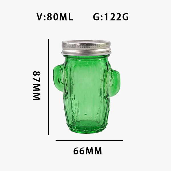 cactus glass mason jar