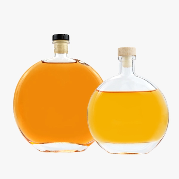 Flat Round Liquor Bottles