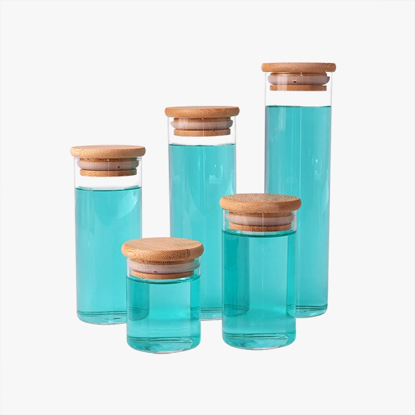 borosilicate glass jar with bamboo lid