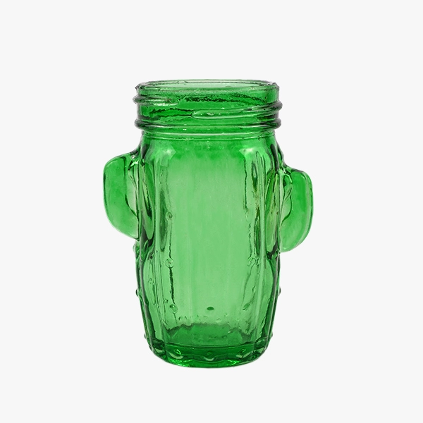 cactus glass mason jar
