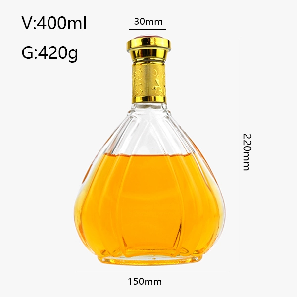glass liquor bottle with aluminum lid