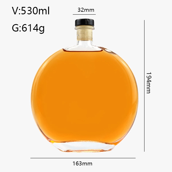 Flat Round Liquor Bottles