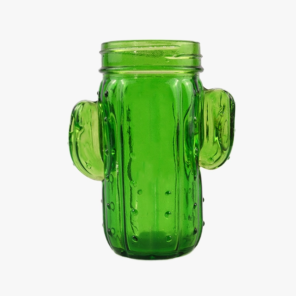 cactus glass mason jar