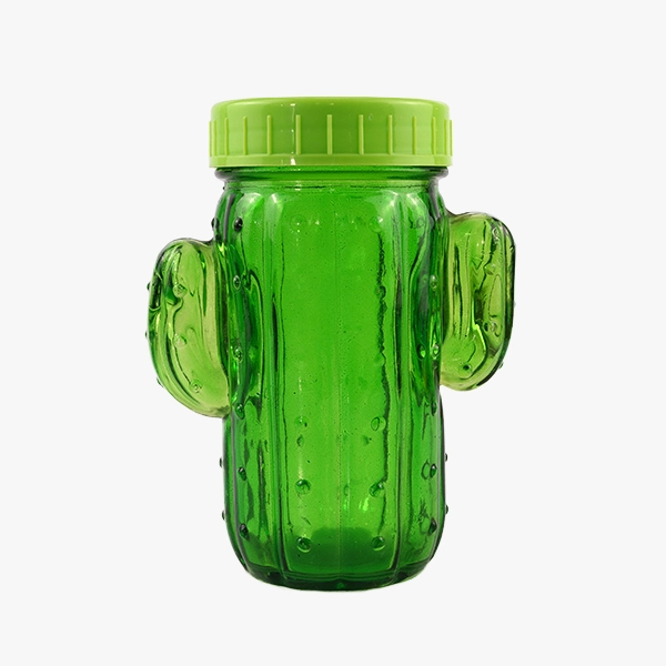 cactus glass mason jar