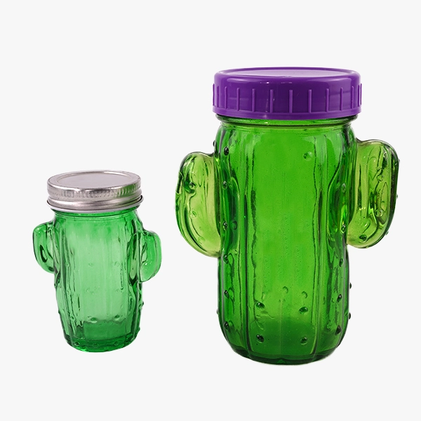 Cactus Glass Mason Jar with Lid