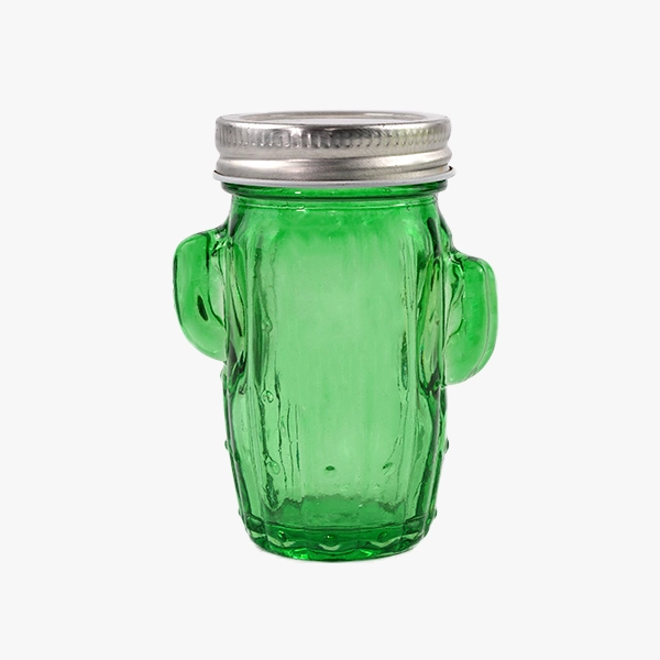 cactus glass mason jar
