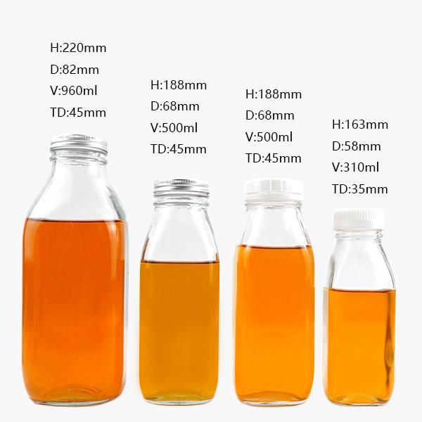 300ml 500ml 32oz Glass Milk Bottles