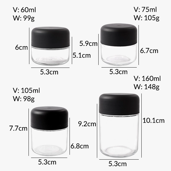 Child Resistant Glass Jars
