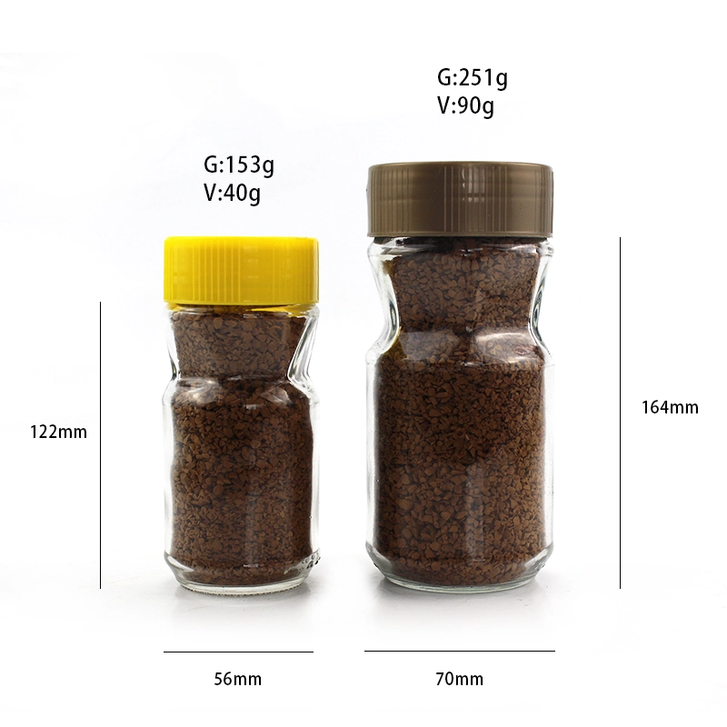 40g 90g Glass Jar For Coffee Beans With Sealed Lid